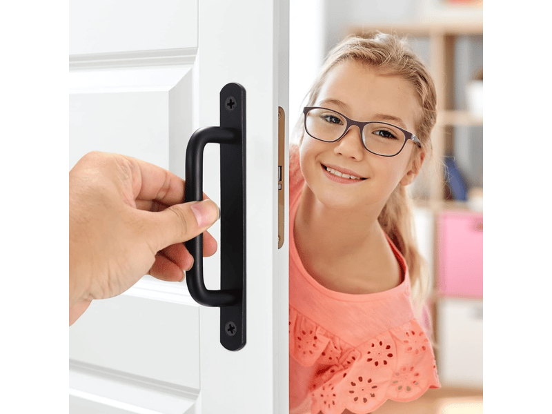 Poignées coulissantes pour portes de grange, placards et portes de grange, couleur noire (180 mm)  - Conforama C