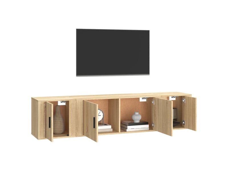  Ensemble de meubles tv 3 pcs chêne sonoma bois d'ingénierie shl33979  - Conforama C