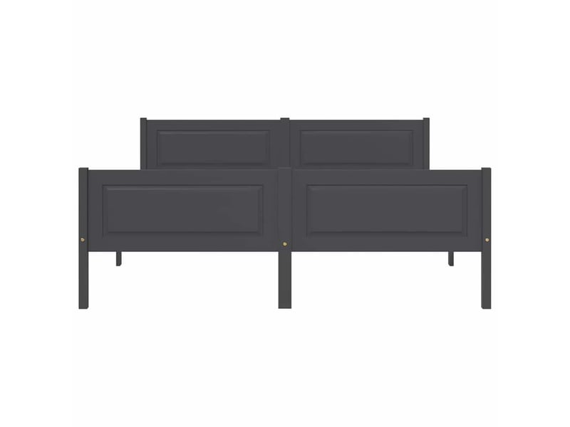  Lit double- lit adulte -  cadre de lit sans matelas bois de pin massif gris 120x200 cm  - Conforama B