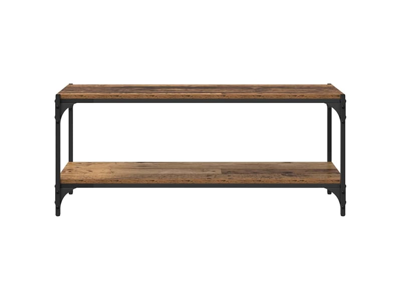  Meuble tv - banc tv - meuble de rangement bois ancien 100x33x41cm bois d'ingénierie et fer  - Conforama E