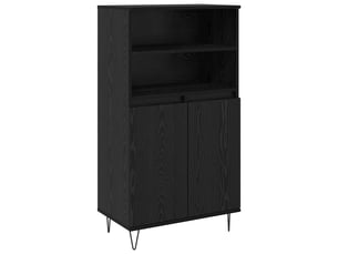 Buffet - haut armoire noir 60 x 36 x 110 cm bois d'ingénierie