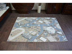 Tapis - moquette antidérapant pour enfants street rue beige 200x550 cm