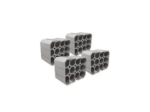 Lot de 4 casiers à bouteilles en polystyrène gris 45,5 x 36 x 24 cm