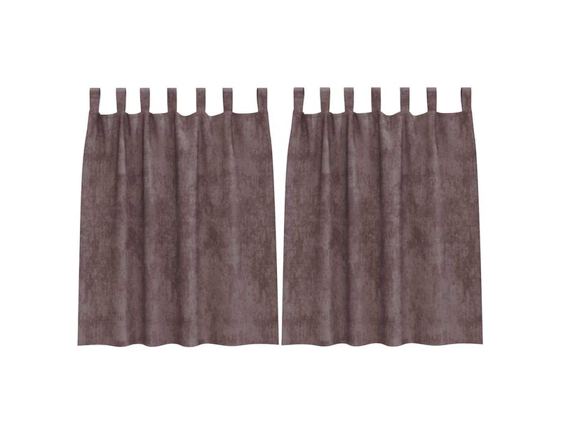  Lot de 2 rideaux en velours, rideaux de fenêtre marron 140 x 140 cm velours cf44229  - Conforama A