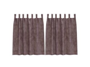 Lot de 2 rideaux en velours, rideaux de fenêtre marron 140 x 140 cm velours cf44229