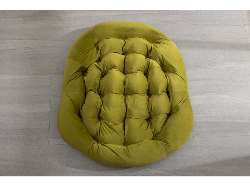  Fauteuil à bascule d'extérieur en rotin synthétique et acier vert olive W2021P459128 - Conforama E