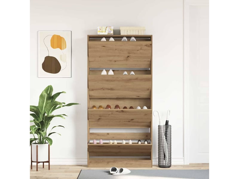 Meuble à chaussure, cabinet à chaussures 80x21x163,5 cm bois d'ingénierie shl7427 - Conforama D