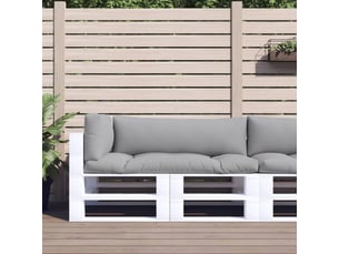 Lot de 3 coussins de palette, coussins de canapé gris tissu cf59675
