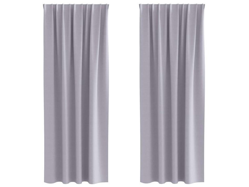 Lot de 2 rideaux occultants, rideaux black-out avec anneaux gris métal 245 x 140 cm cf44654 - Conforama A