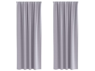Lot de 2 rideaux occultants, rideaux black-out avec anneaux gris métal 245 x 140 cm cf44654