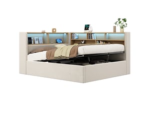 Lit coffre 140x200 cm WISHDOR   coloris beige