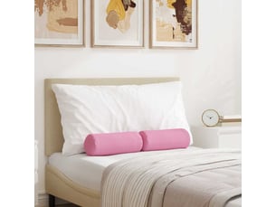 Lot de 2 coussins d'accent, coussins décoratifs, coussins lombaires tissu rose ø 15 x 40 cm cf56704