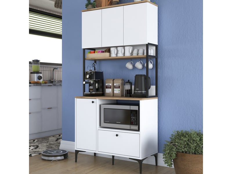  Armoire multifonction je159 - 100% melamine - blanc - 90 x 184,2 x 38 cm 893RAN4960 - Conforama C