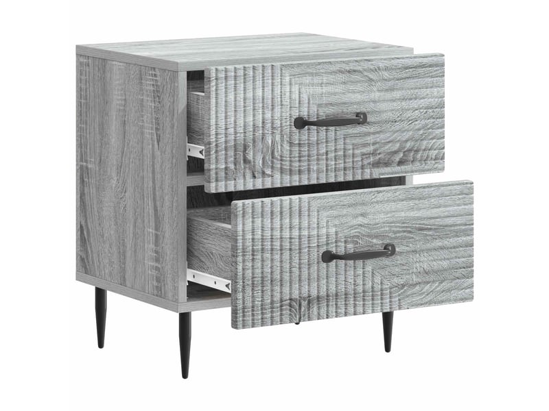 Table de chevet - cabinet de chevet - table de nuit 2 pièces sonoma gris 43 x 34,5 x 47,5 cm  - Conforama E