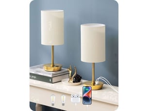Lampe de chevet led 2 pack tactile avec variateur 3 niveaux usb-c usb-a e27
