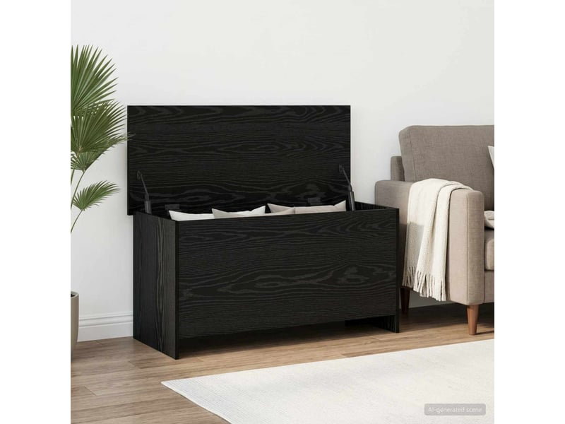 Coffre de rangement avec stockage chêne noir 100x40x50 cm - Conforama B