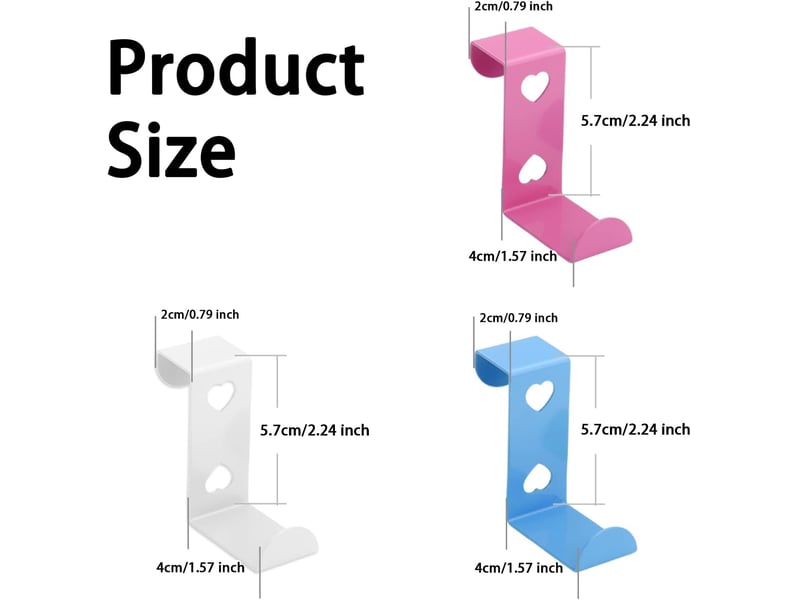  Lot de 6 cintres et crochets en acier inoxydable en forme de cœur pour manteaux, serviettes, sacs, chambre à coucher, salle de bain(rose, bleu, blanc, multicolore  - Conforama B
