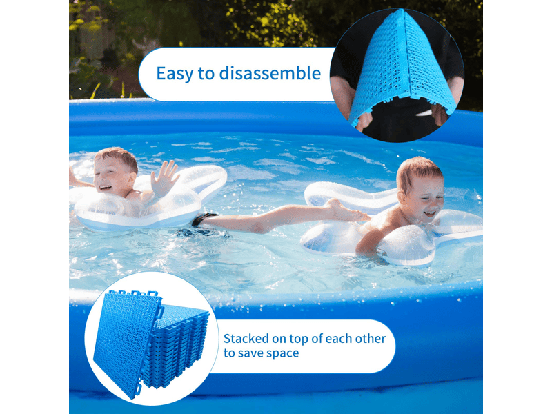  12 dalles de drainage pour piscine, emboîtables, sol en plastique modulaire adapté aux salles de bain et aux terrasses  - Conforama D
