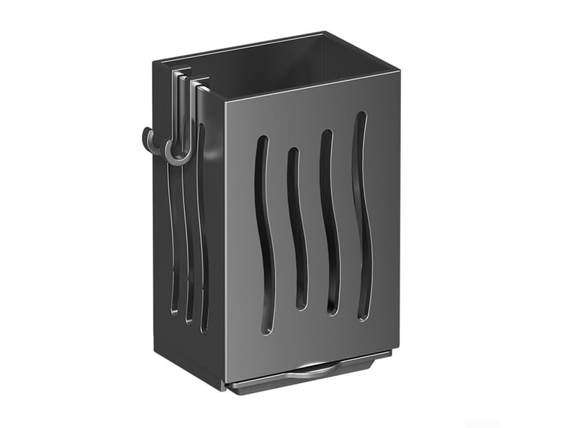  Égouttoir mural de cuisine - porte-couverts - boîte de rangement pour ustensiles de cuisine - avec plateau d'égouttement (noir) - black  - Conforama A