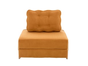 Fauteuil convertible EVRYAE Velours côtelé orange vendu A l'unité