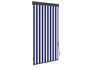 Store enrouleur, store roulant d'extérieur 100x250 cm bleu et blanc cf47290