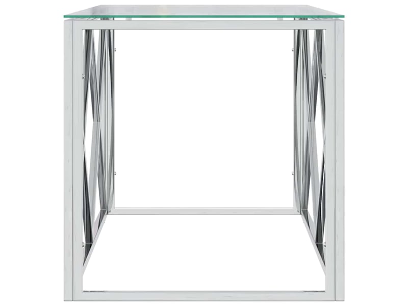  Table basse - table de salon - table à thé 110x45x45 cm acier inoxydable et verre  - Conforama D