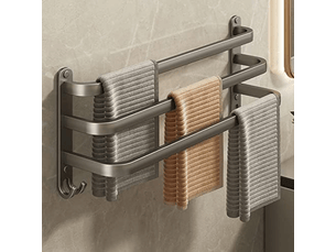 Porte-serviettes de salle de bain à trois niveaux, porte-serviettes de bain mural, porte-serviettes de cuisine, sans perforation, 30 cm