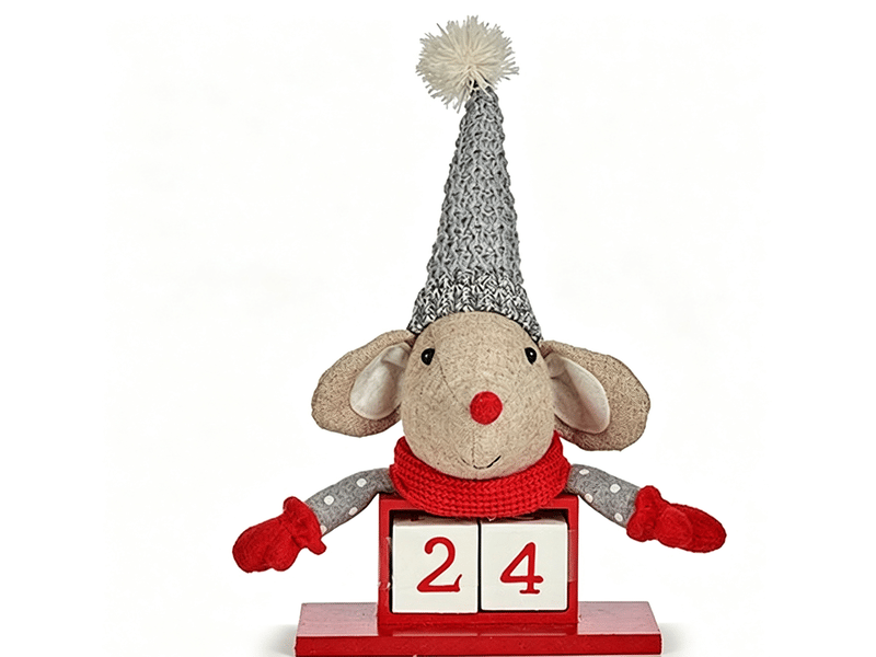  Calendrier de l’avent krist+ souris blanc rouge gris crème 20 x 11 x 20 cm (8 unités) S3627094 - Conforama A