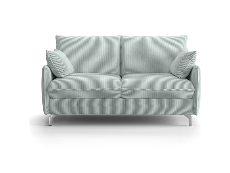 Canapé droit convertible 3 places en velours côtelé bleu pastel - ouverture express - astoria Astoria - Conforama A