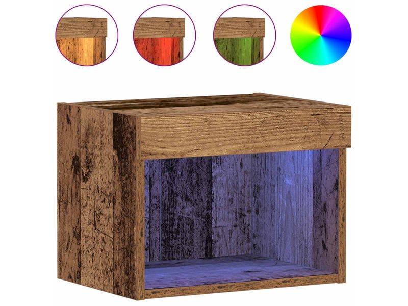  Ensemble meuble tv - banc tv - meuble de rangement 40 x 30 x 30 cm bois ancien  - Conforama D