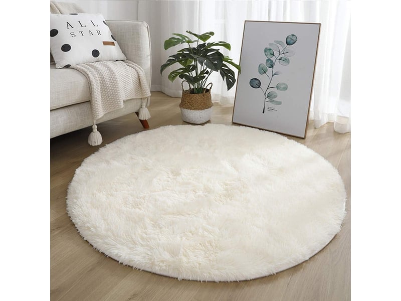  (blanc, 160cm)tapis rond chambre tapis salon anti slip doux moelleux tapis shaggy tapis de sol grand pour couloir DNUIT001623M-SCM - Conforama A