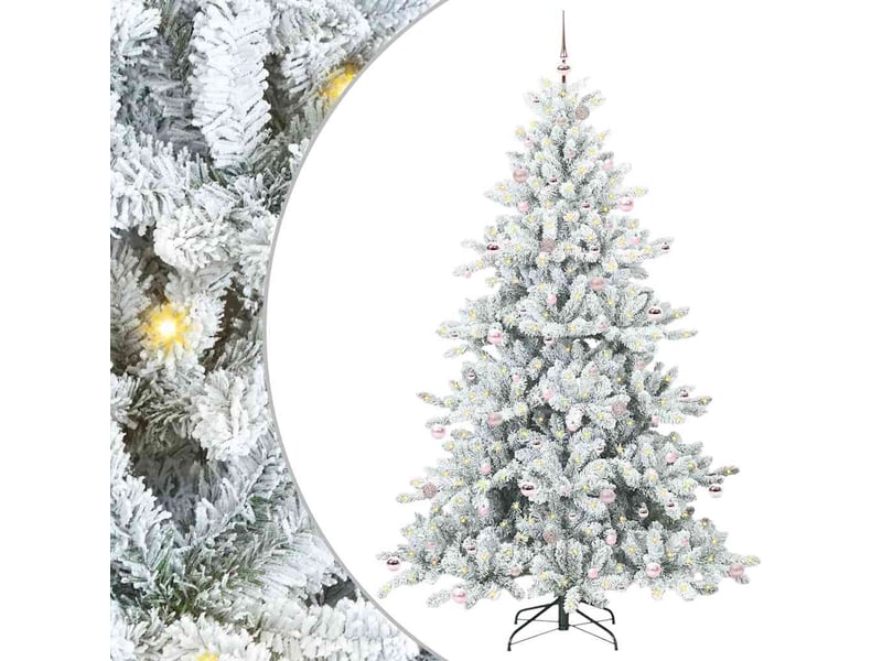 Sapin de noël, arbre de noël artificiel à branches articulées blanc 240 cm cf61071 - Conforama A