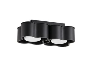 Plafonnier ovio 2 noir gx53 aluminium moderne 8x24.5x12cm