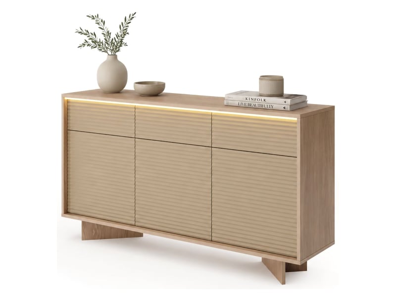  Buffet hatareta, commode 3 tiroirs, 154x40x84h cm chêne marron Hatareta - Conforama A