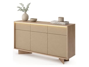 Buffet 3 porte(s) 3 tiroir(s) DMORA Hatareta - 154 cm coloris marron