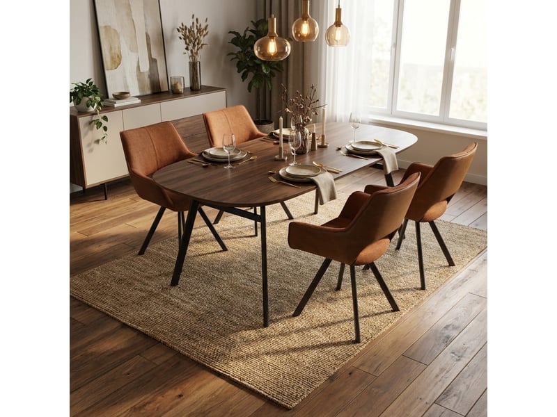  Lot de 2 chaises de salle à manger rembourrées olga - orange  - Conforama B