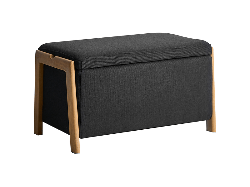 Ensemble de salon 3 places edland tissu noir avec banc  - Conforama D
