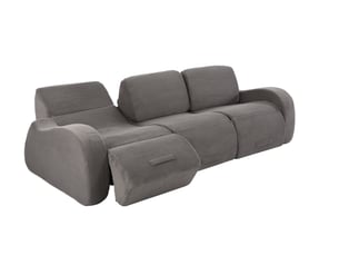 Canapé modulable convertible 3 places en velours côtelé gris