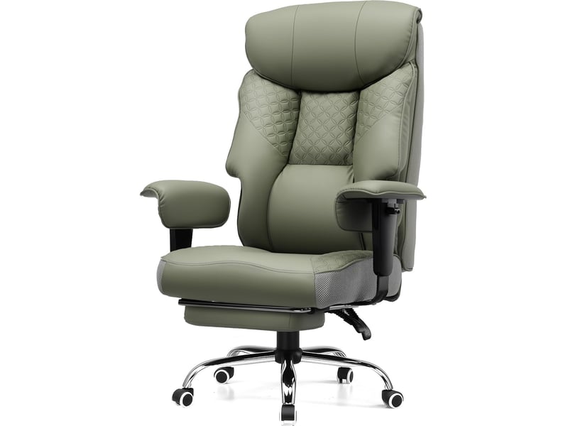  Gtplayer chaise de jeu pour personnes de forte corpulence avec assise 3d, repose-pieds, pu, 180kg - vert CH810-GE - Conforama A