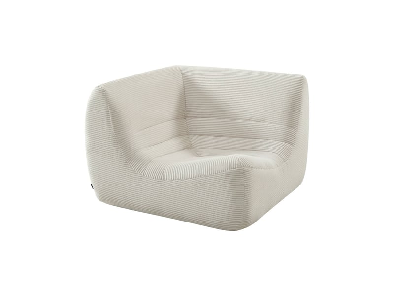 Chauffeuse d'angle velours côtelé 1 place crème - sokol  - Conforama A