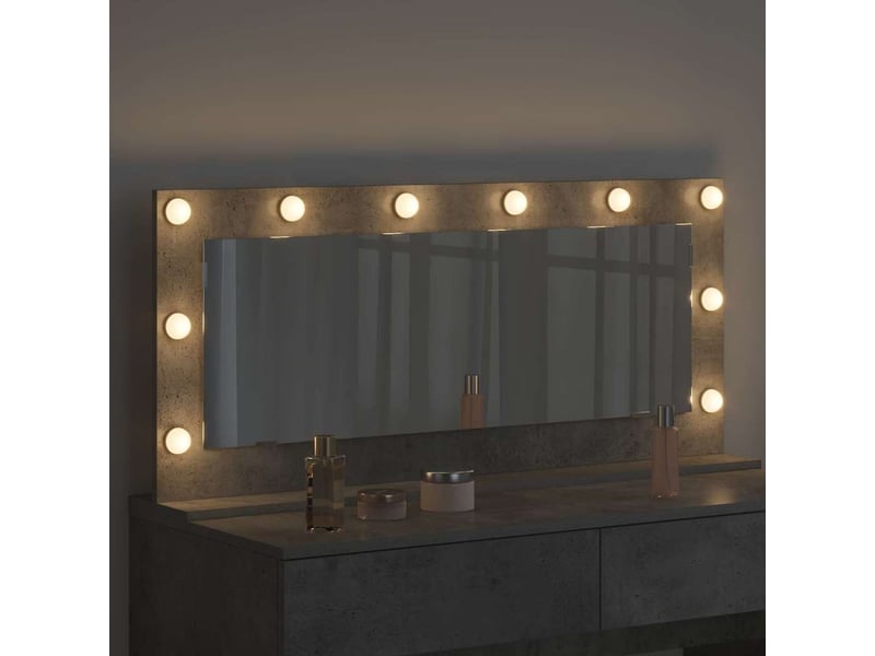  Miroir de vanité, miroir de coiffeuse gris béton 100 x 45 x 18 cm rectangulaire cf62773  - Conforama C