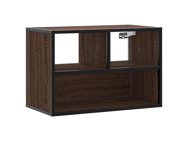  Meuble tv - banc tv - meuble de rangement chêne brun 60x31x39,5 cm bois d'ingénierie et métal  - Conforama A