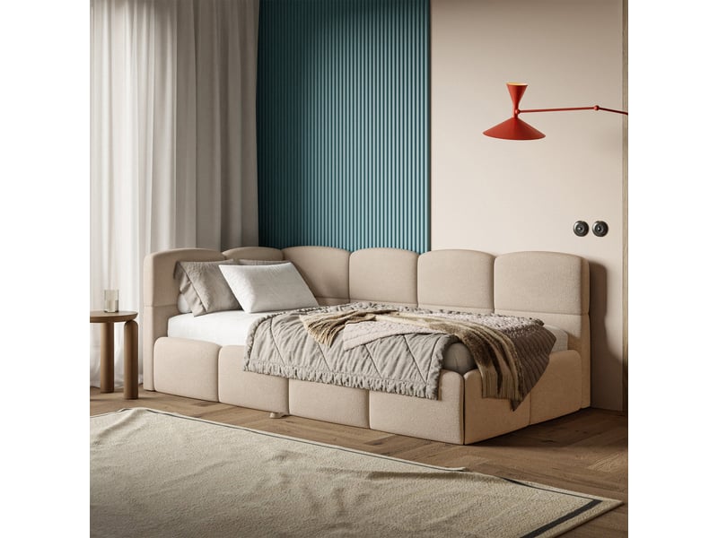  Selsey cloudy - lit rembourré - 170x185 cm - chenille beige - côté gauche Cloudy - Conforama C