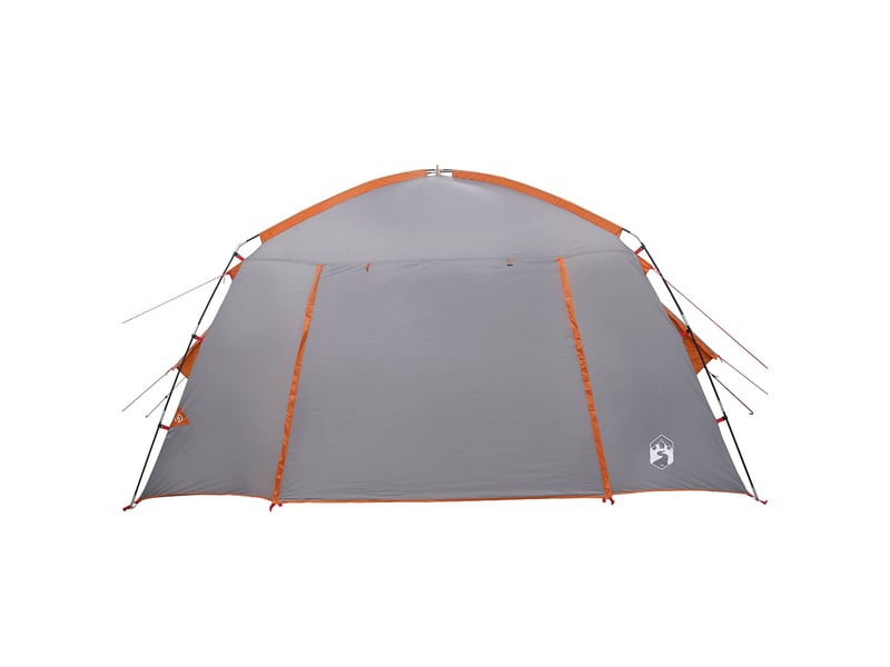 Tente de camping, tente cabane 4 personne gris et orange polyester - Conforama E