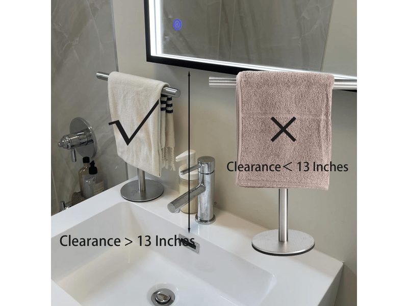  Porte-serviettes en t en acier inoxydable sus304 brossé pour salle de bain, cuisine ou coiffeuse  - Conforama C