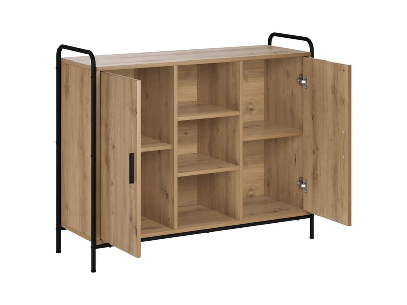 Buffet salon, buffet de rangement chêne artisanal 97x33x81 cm bois d'ingénierie shl5418 - Conforama C