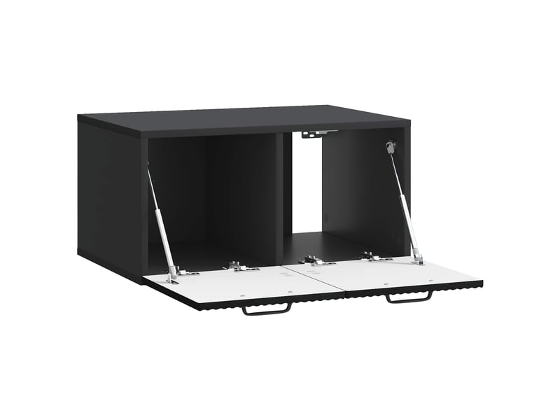  Meuble tv - banc tv - meuble de rangement mural noir 59,5 x 41 x 30 cm bois d'ingénierie  - Conforama E