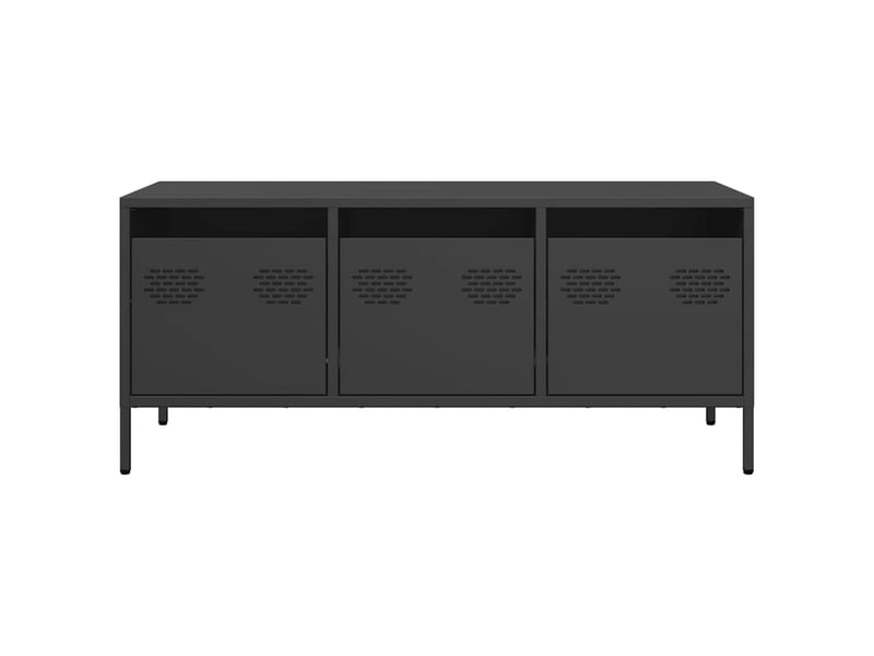  Meuble tv - banc tv - meuble de rangement noir 101,5x39x43,5 cm acier laminé à froid  - Conforama D