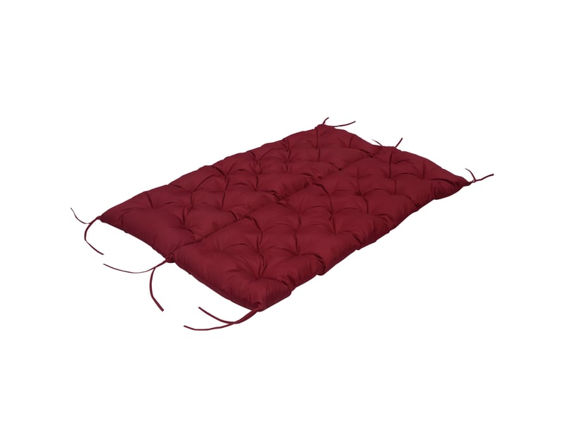  Coussin de banc 3 places 150 x 98 x 8 cm – rouge – dossier intégré et liens de fixation pour intérieurextérieur  - Conforama E
