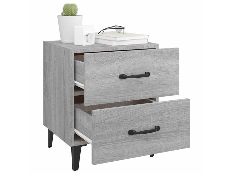 Lot de 2 tables de chevet - cabinet de chevet - table de nuit sonoma gris 40x35x47,5 cm  - Conforama B